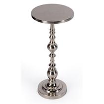 Mesa de cabeceira com pedestal Butler Specialty Silver Darien Nickel Mesa de cabeceira com pedestal Butler Specialty Silver Darien Nickel