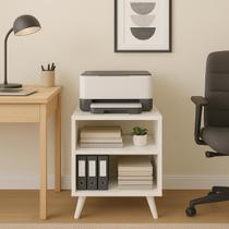 Mesa de Cabeceira com Pés 2 nichos Retrô Mesinha de Madeira 60cm Criado Quarto Nicho