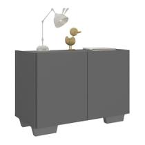 Mesa De Cabeceira Com Pés 2 Portas Multimóveis Mp4134 Grafite/cinza Grafite/cinza