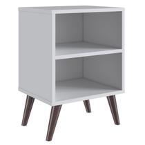 Mesa de Cabeceira com Prateleira Branca Completa Móveis Mesa de Cabeceira com Prateleira Branca Completa Móveis