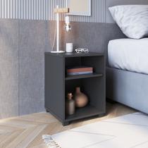 Mesa de Cabeceira com Prateleira Siena Cinza