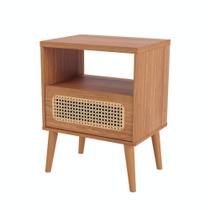 Mesa de cabeceira com Tela Palhinha 01 Gaveta 50cm TW48 Dalla Costa Mesa de cabeceira com Tela Palhinha 01 Gaveta 50cm TW48 Dalla Costa