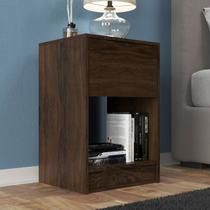 Mesa de Cabeceira Cor Madeira Retro com Gaveta e Nicho Mesa de Cabeceira Cor Madeira Retro com Gaveta e Nicho