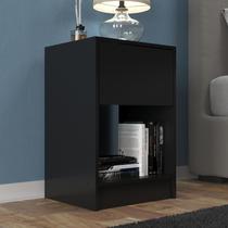 Mesa de Cabeceira Cor Preto Retro com Gaveta e Nicho Mesa de Cabeceira Cor Preto Retro com Gaveta e Nicho