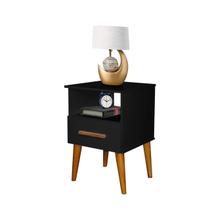 Mesa de Cabeceira criado 1 gaveta retrô Pérola Cor Preto Mesa de Cabeceira criado 1 gaveta retrô Pérola Cor Preto