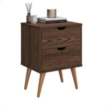 Mesa De Cabeceira Criado Pes Palito Madri Retro 2 Gavetas