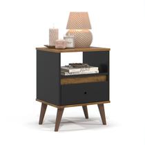 Mesa de cabeceira Criado Ted Com 1 Gaveta Nicho Decoração Quarto