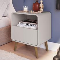 Mesa de Cabeceira Curve 1 Gaveta Bege Dunas - Completa Industria