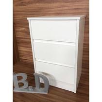 Mesa de cabeceira de chão com 3 gavetas 1 peça 40x60x30 mdf branco