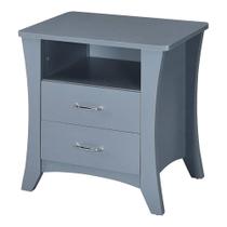 Mesa de cabeceira de madeira Acme Colt com 2 gavetas cinza