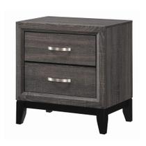 Mesa de cabeceira de madeira Benzara cinza preta 41x60x63 cm