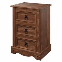 Mesa de Cabeceira de Madeira com 3 Gavetas Mahogany Mesa de Cabeceira de Madeira com 3 Gavetas Mahogany