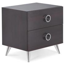 Mesa de cabeceira de madeira Table Acme Elms com 2 gavetas Espresso
