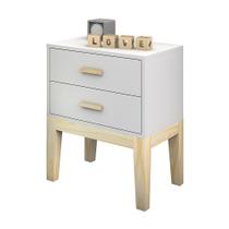 Mesa de Cabeceira Decoração Retrô Infantil Teens Live 2 Gavetas Pés de Madeira Mesa de Cabeceira Decoração Retrô Infantil Teens Live 2 Gavetas Pés de Madeira