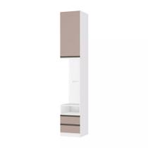 mesa de cabeceira Direito Branco 1 Porta 2 Gavetas Connect Prime Plus Luciane Móveis