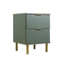 Mesa de Cabeceira Ditália 2 Gavetas DM-125 Verde Oliva Cozy Mesa de Cabeceira Ditália 2 Gavetas DM-125 Verde Oliva Cozy