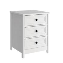 Mesa de Cabeceira Ditália 3 Gavetas DM-111 Branco Cozy