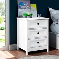 Mesa de Cabeceira Ditália 3 Gavetas DM-111 Branco