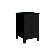 Mesa de Cabeceira Ditália 3 Gavetas DM-113 Preto