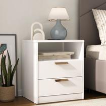 Mesa de Cabeceira Divino 2 Gavetas 100% Mdf Branco Mesa de Cabeceira Divino 2 Gavetas 100% Mdf Branco