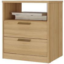 Mesa de Cabeceira Divino Mambel 100% MDF 2 Gavetas Olmo Mesa de Cabeceira Divino Mambel 100% MDF 2 Gavetas Olmo