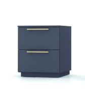 Mesa de Cabeceira Dubai com gavetas na cor ALASCA, Compacta para Lateral, MDP, 58x50x40 cm, moderno Mesa de Cabeceira Dubai com gavetas na cor ALASCA, Compacta para Lateral, MDP, 58x50x40 cm, moderno