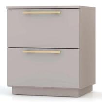 Mesa de Cabeceira Dubai com gavetas na cor FENDI, Compacta para Lateral, MDP, 58x50x40 cm, moderno Mesa de Cabeceira Dubai com gavetas na cor FENDI, Compacta para Lateral, MDP, 58x50x40 cm, moderno