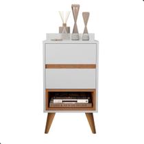 Mesa de Cabeceira Duda Retrô com Pés Palito e 2 Gavetas Mesa de Cabeceira Duda Retrô com Pés Palito e 2 Gavetas