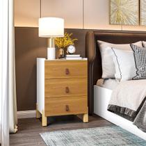 Mesa de cabeceira dumont com 3 gavetas