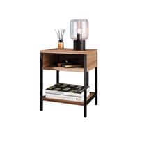 Mesa de cabeceira duo aço/ferro/mdf estilo industrial mobbili cm-02