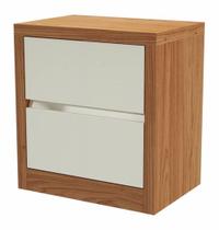 Mesa de Cabeceira Dynamo com 2 Gavetas cor Freijo com Off White - 57712