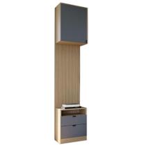 Mesa de Cabeceira e Armário Édez Valence, 1 Porta e 2 Gavetas, Cedro e Grafite