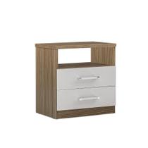 Mesa de Cabeceira, Édez Nile, 2 Gavetas, Nogueira e Siena