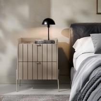 mesa de cabeceira em madeira mdf conect moriah 45cm estilo industrial para quarto cama de casal