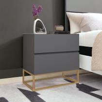 Mesa De Cabeceira Eros 45cm MDF/MDP Várias Cores Do Móvel Com Base De Ferro Metalon Dourada Mesa De Cabeceira Eros 45cm MDF/MDP Várias Cores Do Móvel Com Base De Ferro Metalon Dourada