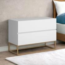 Mesa De Cabeceira Eros 60cm De Comprimento MDF/MDP Base Dourado