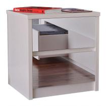 Mesa de Cabeceira Espelhada 2 Gavetas Blank F04 Branco