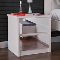 Mesa de Cabeceira Espelhado 2 Gavetas 811E Branco Foscarini