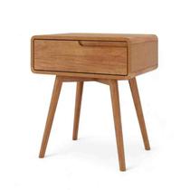 Mesa de Cabeceira Esquerda com Pés Kairos Champagne Seiva Móveis