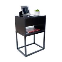 Mesa de Cabeceira Estilo Industrial 40cm Preto Gaveta e Nicho Pés Ferro Preta Quarto Lateral Cama Mesa de Cabeceira Estilo Industrial 40cm Preto Gaveta e Nicho Pés Ferro Preta Quarto Lateral Cama