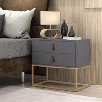 Mesa De Cabeceira Estilo Industrial Unic 60cm Grande Para Cama de Casal Com Pés De Ferro e Puxadores Alça Retrô