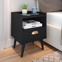 Mesa de Cabeceira Estilo Moderna - Preto - RPM