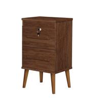 Mesa de Cabeceira Estilo Retrô 2 gavetas com Fechaduras em Aço Cor Canelato Mesa de Cabeceira Estilo Retrô 2 gavetas com Fechaduras em Aço Cor Canelato