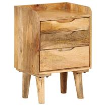 Mesa de cabeceira estilo retrô em madeira maciça de mangueira 40x30x60 cm Mesa de cabeceira estilo retrô em madeira maciça de mangueira 40x30x60 cm