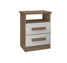Mesa de Cabeceira Firenze Castanho/Off - D Doro Móveis Mesa de Cabeceira Firenze Castanho/Off - D Doro Móveis