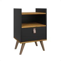 Mesa de Cabeceira Flow Com Pés ou Suspensa Quarto Casal Luxo preto
