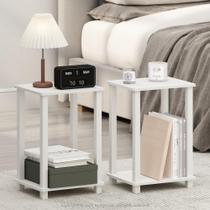 Mesa de cabeceira Furinno Simplistic Compact White, conjunto de 2