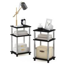 Mesa de cabeceira Furinno Simplistic, pacote com 2 unidades Americano/Chrome