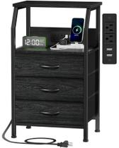 Mesa de Cabeceira Furnulem 72 cm com Portas USB e Gavetas Mesa de Cabeceira Furnulem 72 cm com Portas USB e Gavetas