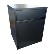 Mesa de Cabeceira Gabinete de Canto para Cama com Gaveta e Porta Preto